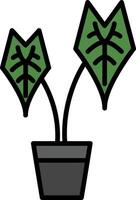 alocasia línea lleno icono vector