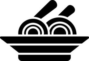 icono de glifo de fideos vector