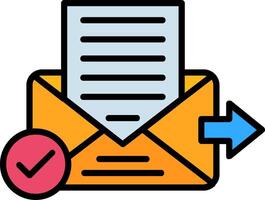 Send Mail Line Filled Icon vector