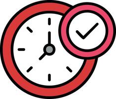 Clock Line Filled Icon vector