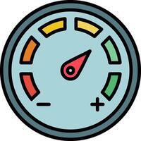 Gauges Dial Line Filled Icon vector