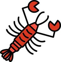 Lobster Line Filled Icon vector