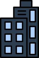 Building Line Filled Icon vector