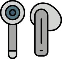 Earbud Line Filled Icon vector