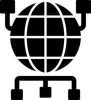 global organización glifo icono vector