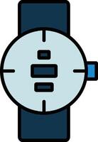 Diving Watch Line Filled Icon vector