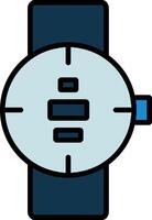 buceo reloj línea lleno icono vector