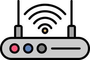 Wifi Router Line Filled Icon vector