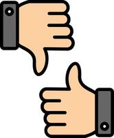 Like Dislike Line Filled Icon vector