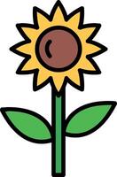 Sunflower Line Filled Icon vector