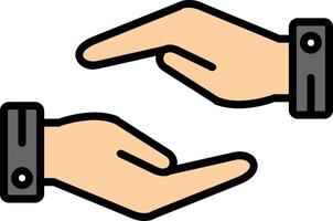 Support Hands Gesture Line Filled Icon vector