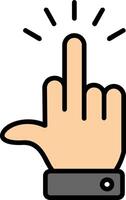 Middle Finger Line Filled Icon vector