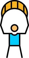 Skydiving Line Filled Icon vector