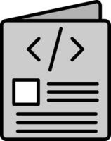 Script Line Filled Icon vector