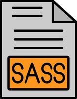 Sass Line Filled Icon vector