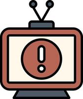 Television Line Filled Icon vector