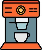 Coffee Machine Line Filled Icon vector