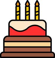 Cake Line Filled Icon vector