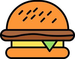 Burger Line Filled Icon vector