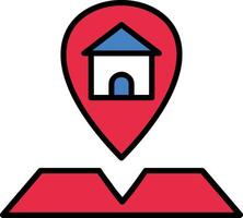 Location Line Filled Icon vector