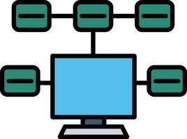 icono lleno de línea de tareas vector