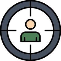 Target Line Filled Icon vector