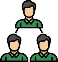 Workforce Management Line Filled Icon vector