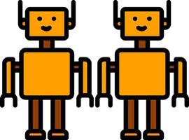 Robots Line Filled Icon vector