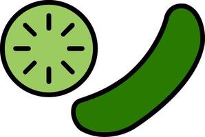 Cucumber Line Filled Icon vector