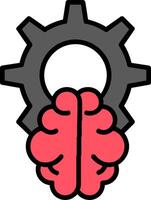 Brain Line Filled Icon vector