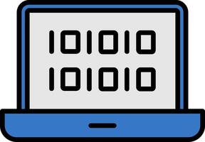 Binary Code Line Filled Icon vector