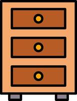 Cabinet Line Filled Icon vector