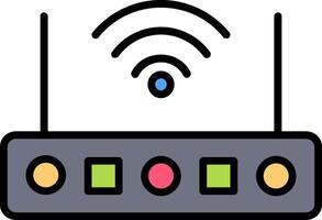 Wifi Router Line Filled Icon vector