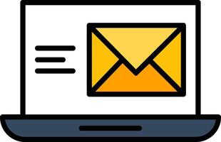 Email Line Filled Icon vector