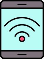 Wifi Line Filled Icon vector