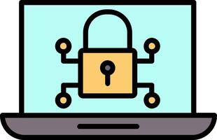 Cyber Security Line Filled Icon vector