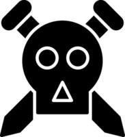 icono de glifo de calavera vector