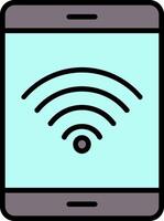 Wifi señal línea lleno icono vector