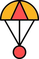 Skydive Line Filled Icon vector