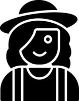 Farmer Female Glyph Icon vector