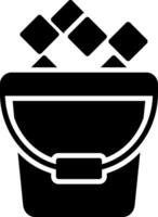 Ice Bucket Glyph Icon vector