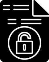 Unsecure File Glyph Icon vector