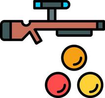 Paintball Line Filled Icon vector
