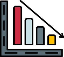 Bar Chart Line Filled Icon vector