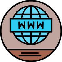 World Wide Line Filled Icon vector