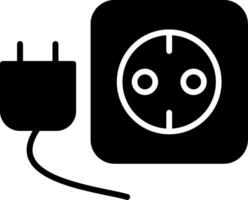 Plug And Socket Glyph Icon vector
