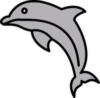 Dolphin Line Filled Icon vector