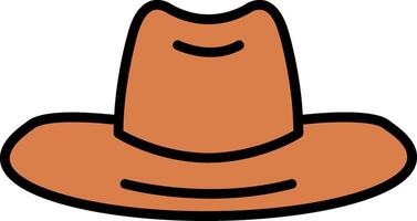 sombrero línea lleno icono vector