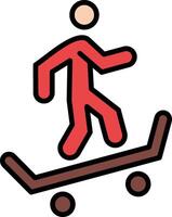 Skateboarding Line Filled Icon vector