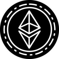 ethereum moneda glifo icono vector